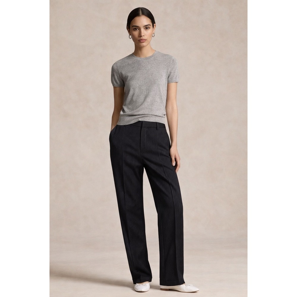 The Kooples Black Pinstripe Wool Blend Dress Pants 48EU/‎ 33X32(US W14) NWT $315